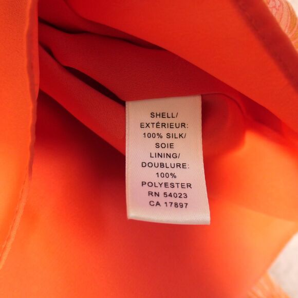 Banana Republic Skirt Womens Size 6 Orange Pink Floral 100% Silk Pull On Boho - Picture 7 of 9